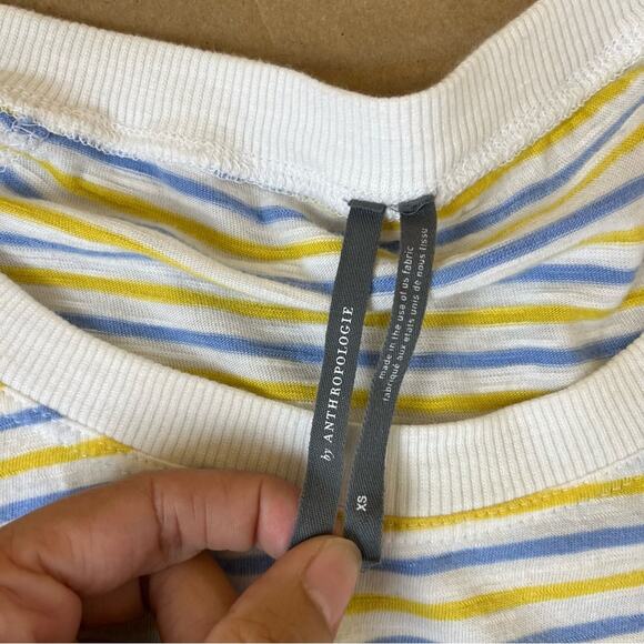 By Anthropologie Stripe Scoop Neck Tee - Picture 6 of 7